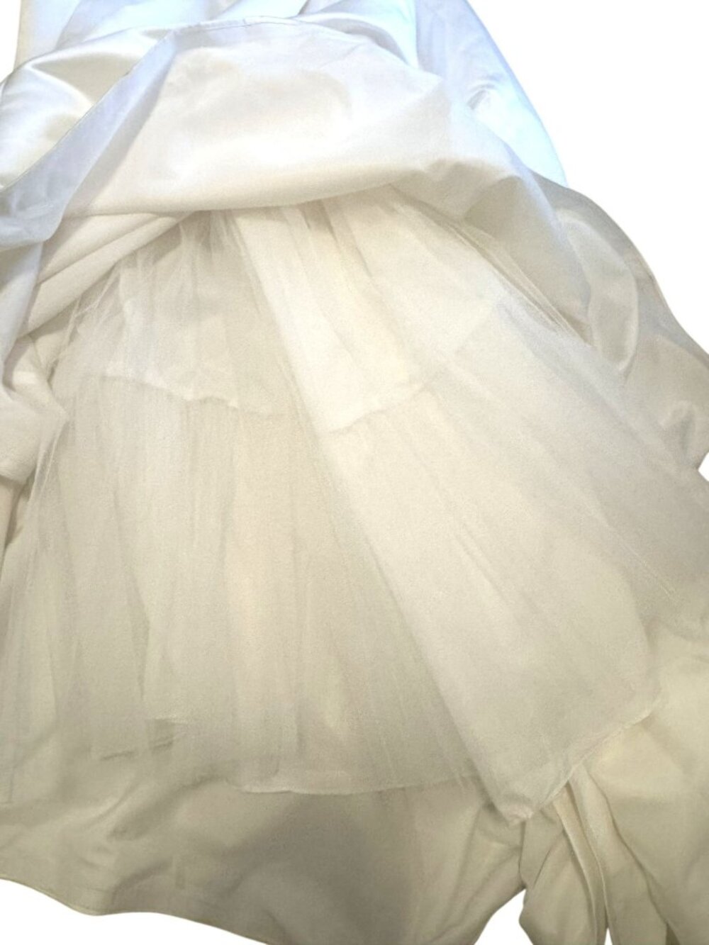 Ivory Satin Strapless‎ Beaded Wedding Gown Dress Size 24W Bride Train 9V8835 - Picture 7 of 10